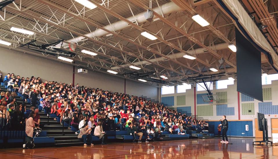 John Mopper from Blueprint presents to Branchburg Middle School